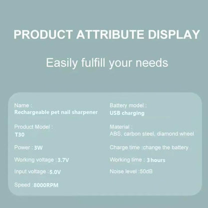 Rechargeable Cordless Dog Nail Clipper